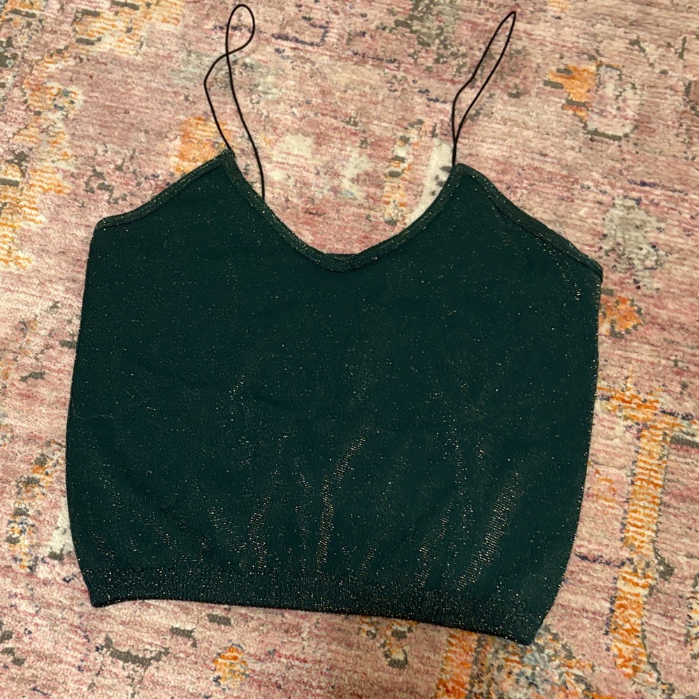 Free People Black Glitter Camisole